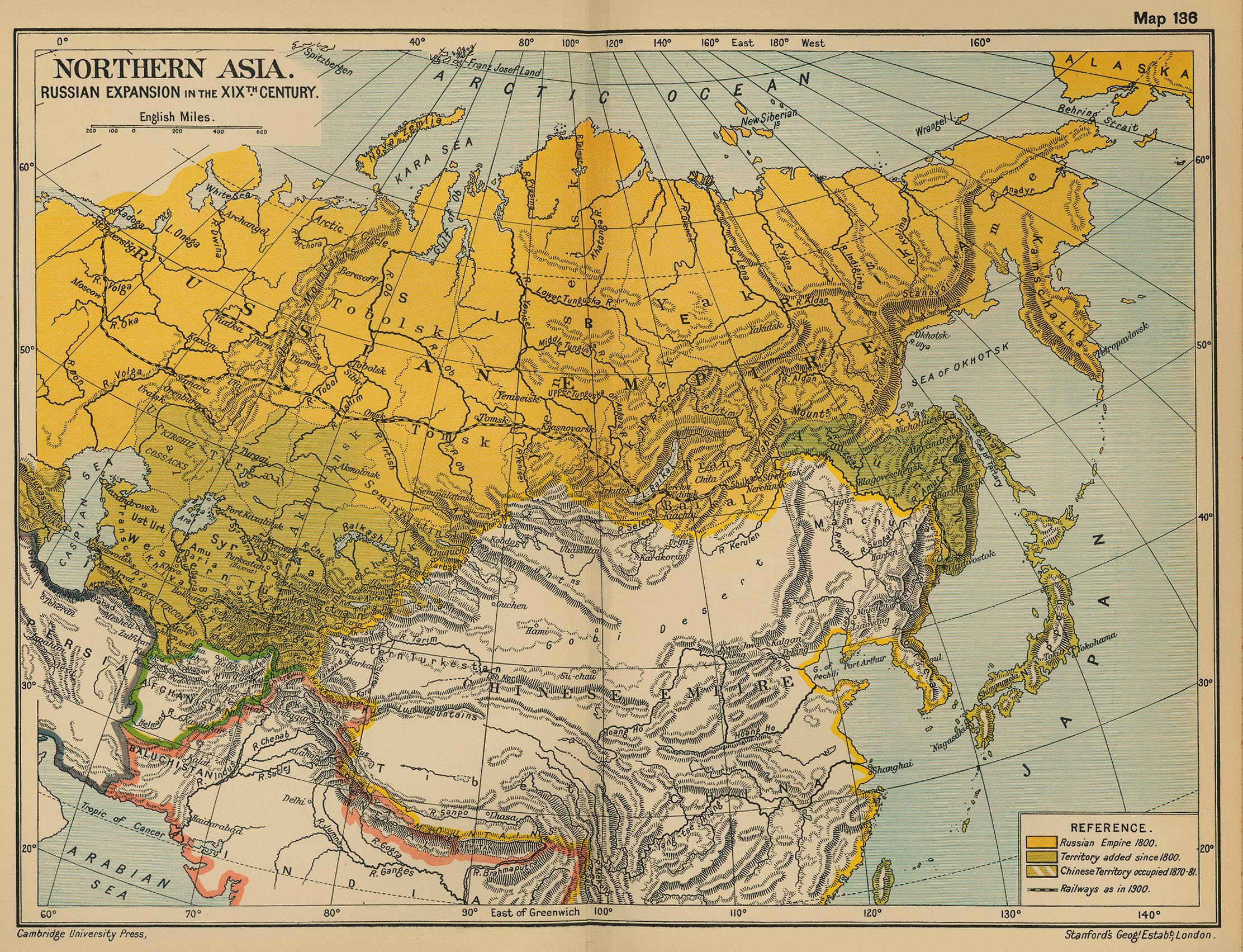 Map of Northern Asia in the 19th Century